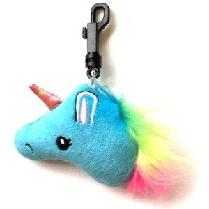 Blue Unicorn with Rainbow Mane Clip